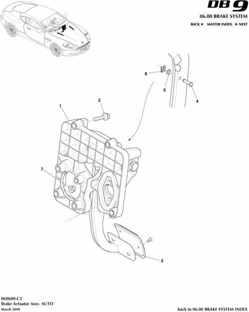 Part Diagram for Aston Martin 4G43-2450-DF