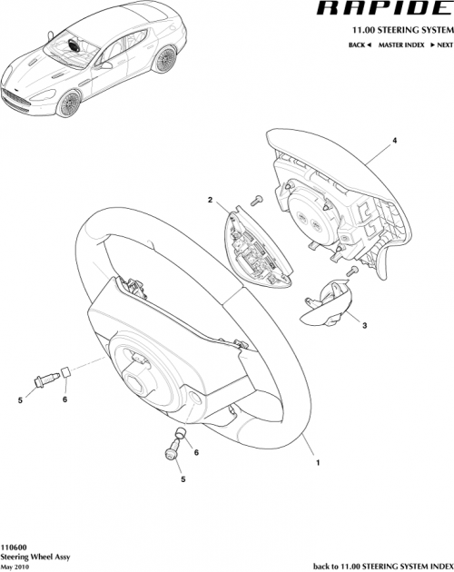 Part Diagram for Aston Martin FD33-14K147-AA