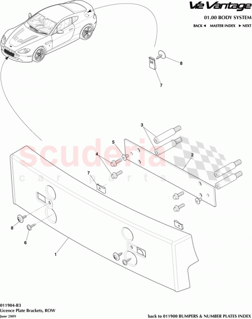 Part Diagram for Aston Martin 6G33-17A835-AC