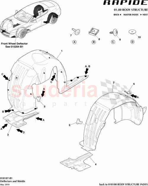 Part Diagram for Aston Martin 702510-PK