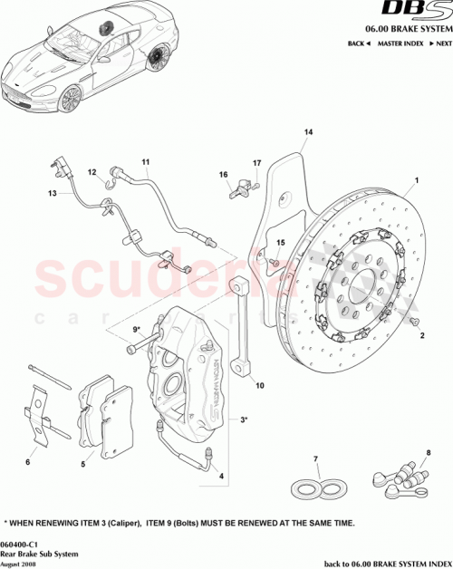Part Diagram for Aston Martin 6G33-2D009-AB