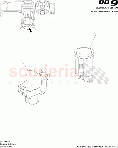 Part Diagram for Aston Martin 6G33-15A860-AA
