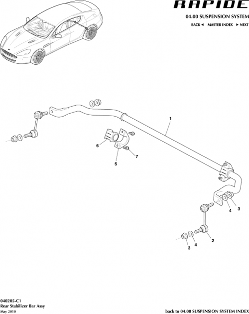 Part Diagram for Aston Martin FD33-4A037-AA