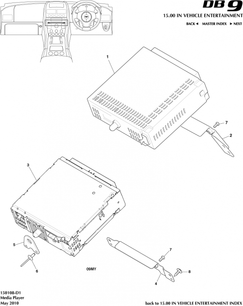 Part Diagram for Aston Martin 8D33-18C830-CC