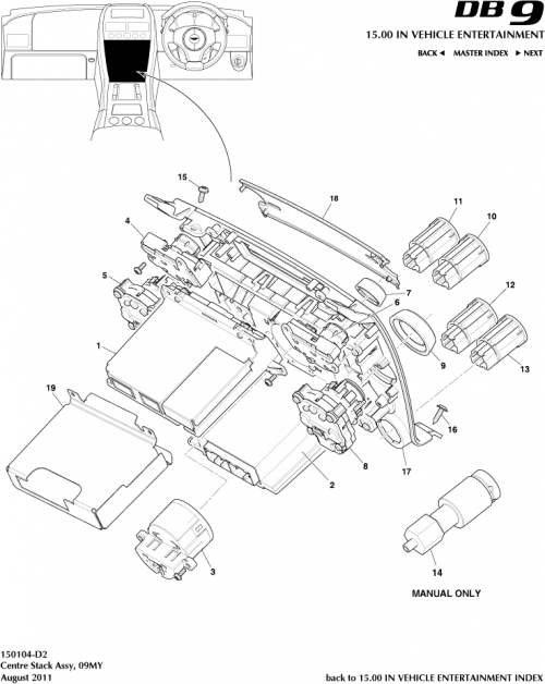 Part Diagram for Aston Martin AD33-15A860-AA
