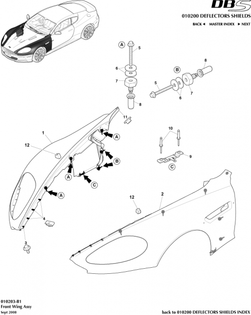 Part Diagram for Aston Martin 8D33-16006-AH