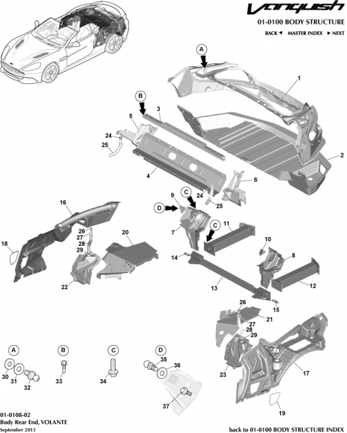Part Diagram for Aston Martin HD33-L47124-AA