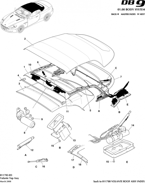 Part Diagram for Aston Martin 4G43-70351-BA