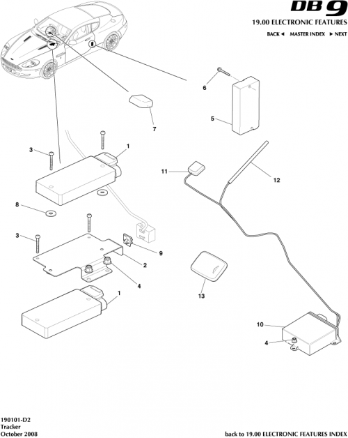 Part Diagram for Aston Martin 9G33-19H387-AA
