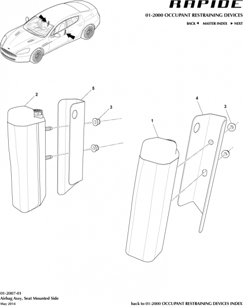 Part Diagram for Aston Martin FD33-611D11-AC