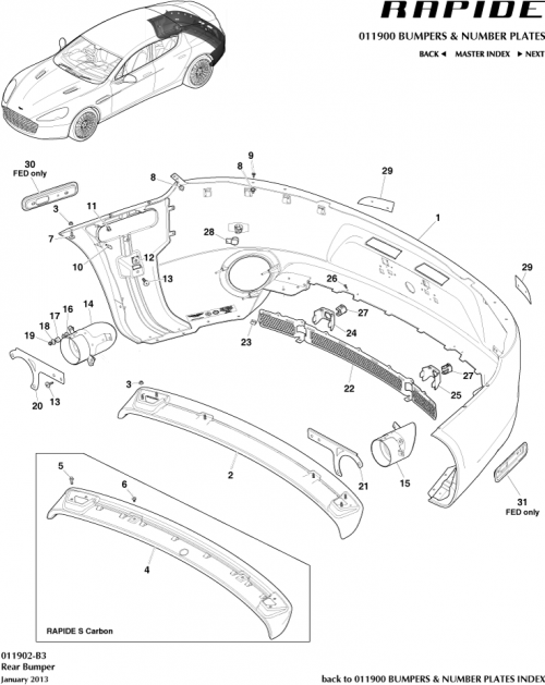 Part Diagram for Aston Martin FD43-5K238-BA