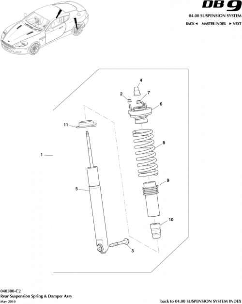 Part Diagram for Aston Martin 4G43-18142-BD