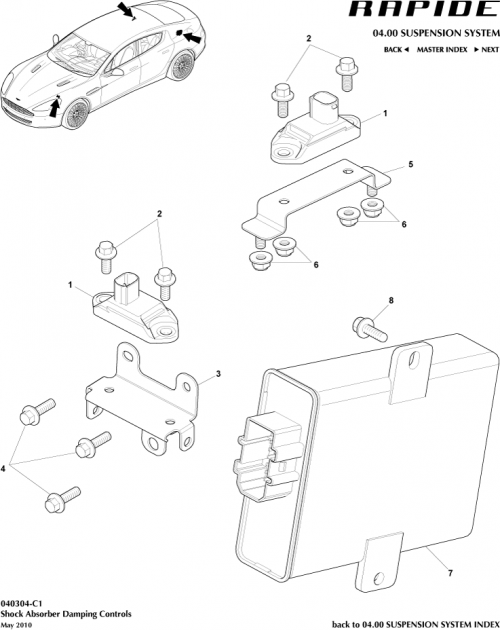 Part Diagram for Aston Martin SY9Y-23944-WBW