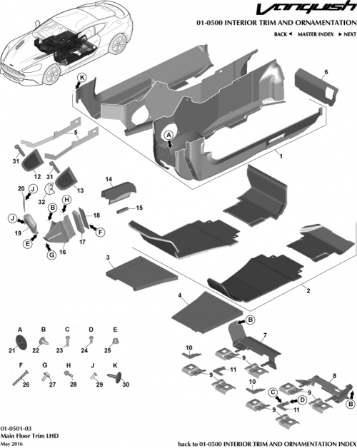 Part Diagram for Aston Martin FD33-100A91-AA
