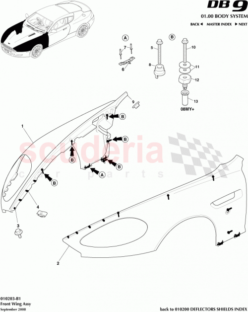 Part Diagram for Aston Martin 4G43-16006-AS