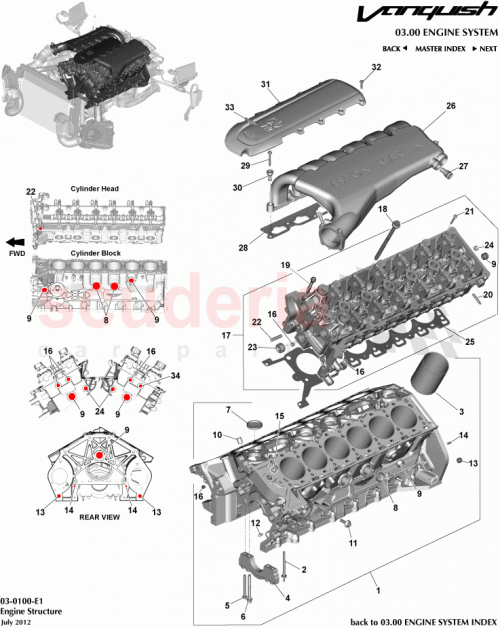 Part Diagram for Aston Martin 704775