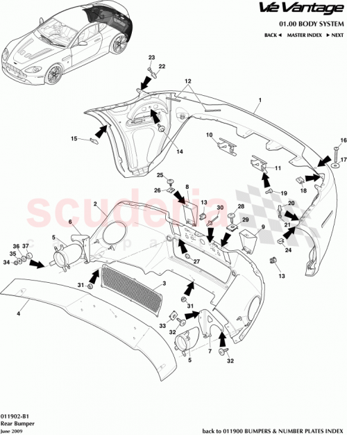 Part Diagram for Aston Martin AD23-501T0-AA