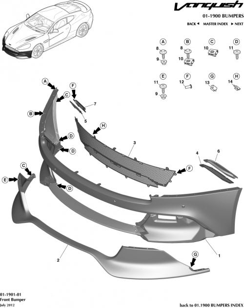 Part Diagram for Aston Martin CD33-17B968-AC