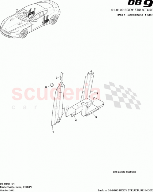 Part Diagram for Aston Martin DG43-101D07-AA
