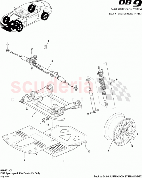 Part Diagram for Aston Martin 703018