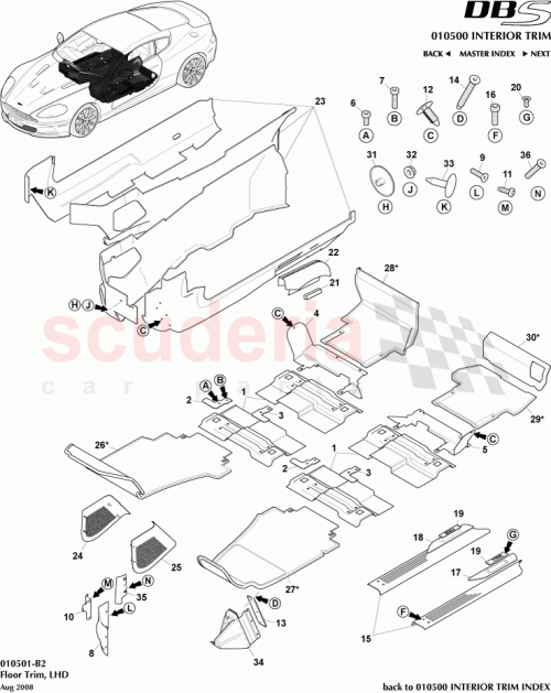 Part Diagram for Aston Martin 9D33-201A49-AA