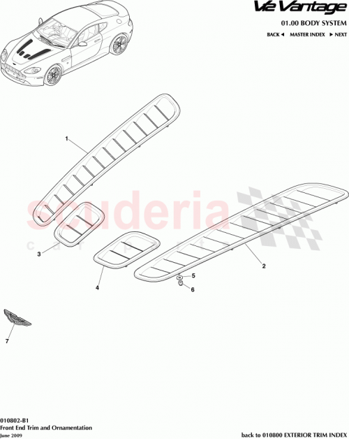 Part Diagram for Aston Martin AD23-16A758-AB
