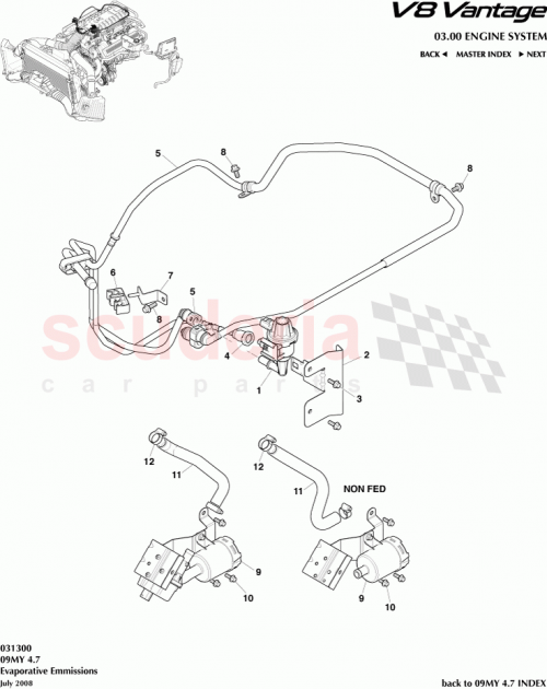 Part Diagram for Aston Martin BG33-9D289-AC