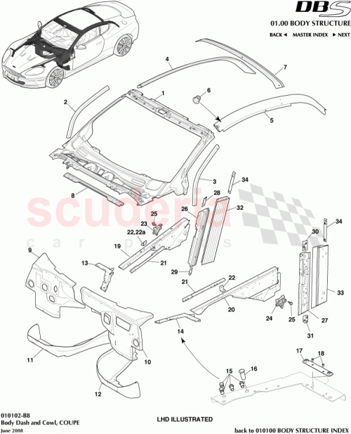 Part Diagram for Aston Martin 9G33F01760AA