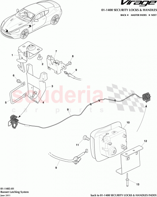 Part Diagram for Aston Martin 703419