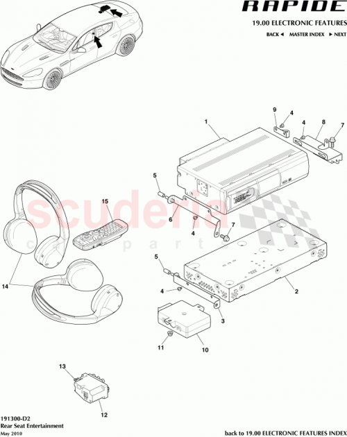 Part Diagram for Aston Martin AH42-19A164-AD