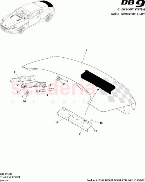 Part Diagram for Aston Martin 4G43-16K808-AB