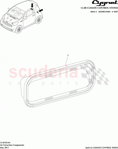 Part Diagram for Aston Martin 62940-30150