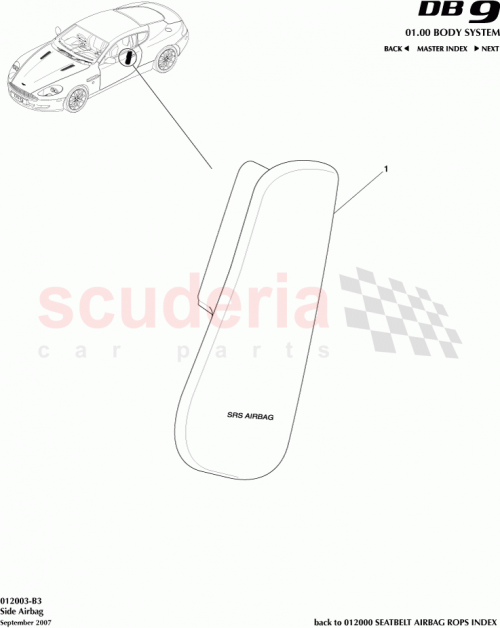 Part Diagram for Aston Martin 4G43-600B95-AAW