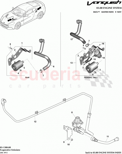 Part Diagram for Aston Martin CD33-9D289-AF
