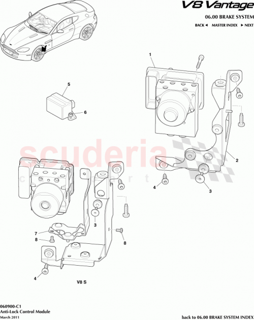 Part Diagram for Aston Martin BG33-2B374-BA