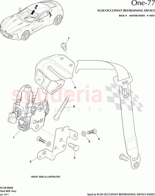 Part Diagram for Aston Martin AY93-611B68-EAW