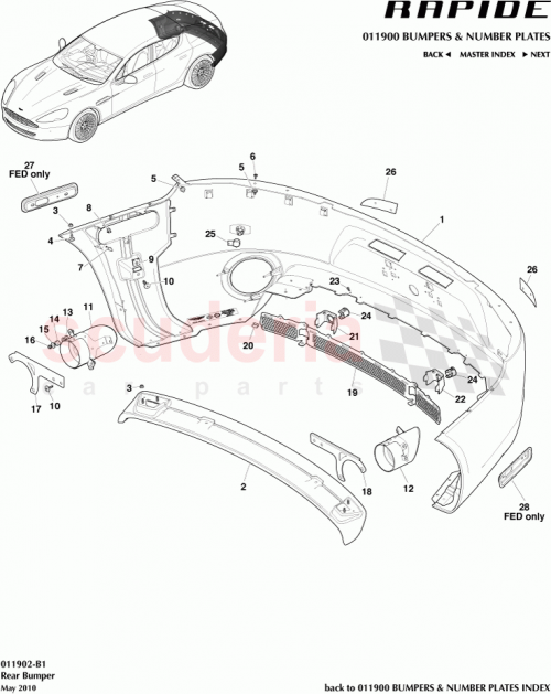 Part Diagram for Aston Martin 4G4350340AA