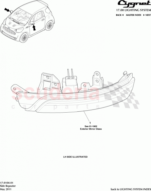 Part Diagram for Aston Martin 81740-30130