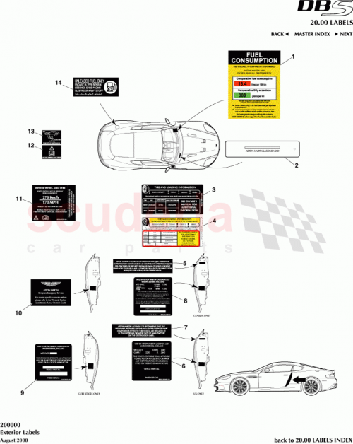 Part Diagram for Aston Martin 8D33-69014-DA
