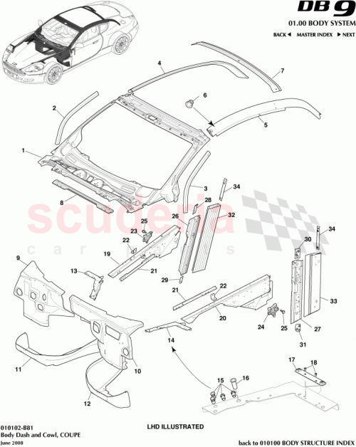 Part Diagram for Aston Martin 6G33-15110-AB