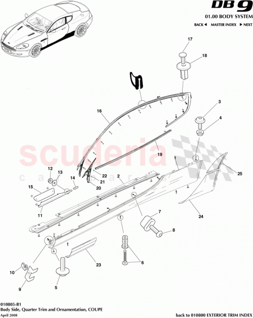 Part Diagram for Aston Martin 701567