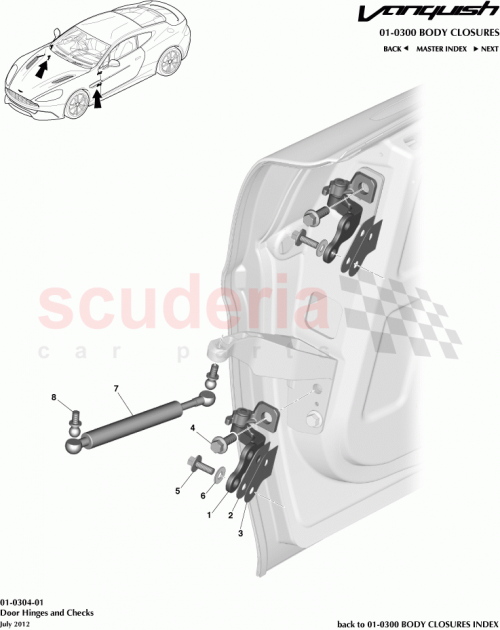 Part Diagram for Aston Martin DG43-201262-AA