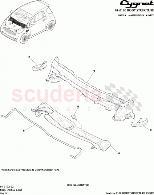 Part Diagram for Aston Martin 55700-74020