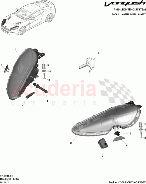 Part Diagram for Aston Martin CD33-13W030-AB