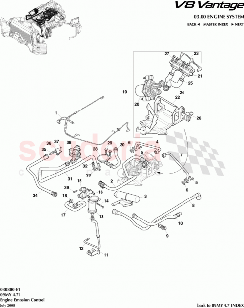 Part Diagram for Aston Martin 6G33-9A486-BA