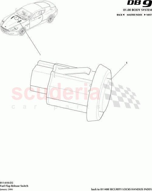 Part Diagram for Aston Martin 6G33-9B242-BB