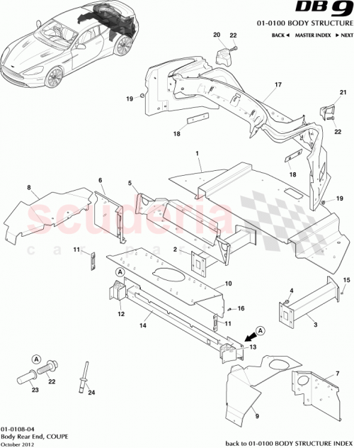 Part Diagram for Aston Martin 6G33-58302-AA