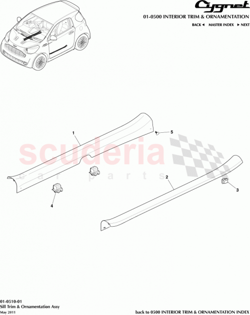 Part Diagram for Aston Martin AY2Y-101B05-AAW