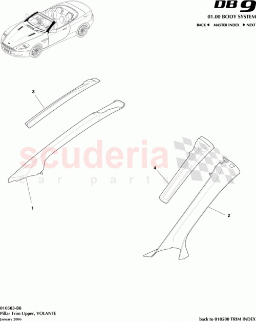 Part Diagram for Aston Martin 6G33-L40381-BA