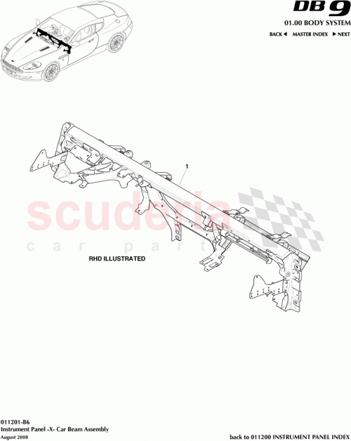 Part Diagram for Aston Martin DG33-044B51-BA
